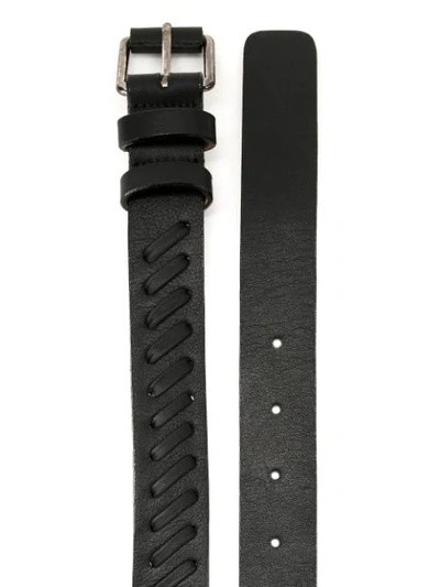Shop Egrey Large Stitch Belt In Black