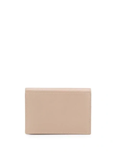 Shop Saint Laurent Grain Embossed Leather Card Case In Grey