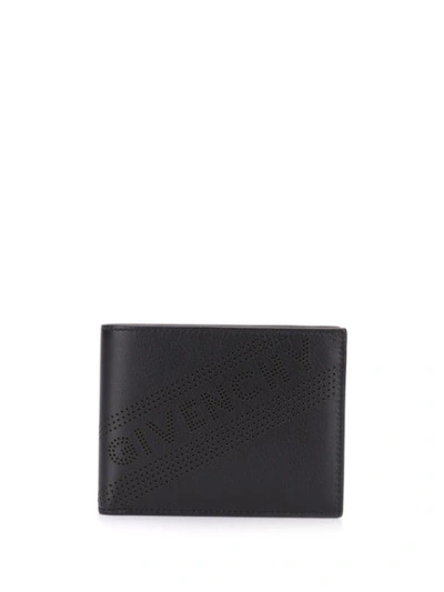 Shop Givenchy Perforated Logo Wallet In Black