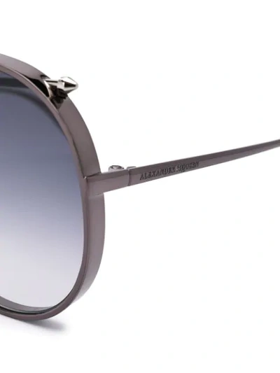 Shop Alexander Mcqueen Aviator Sunglasses In Metallic