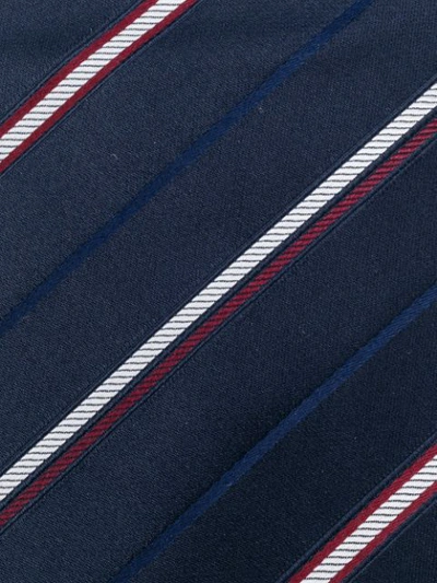 Shop Prada Diagonal Stripe Tie In Blue