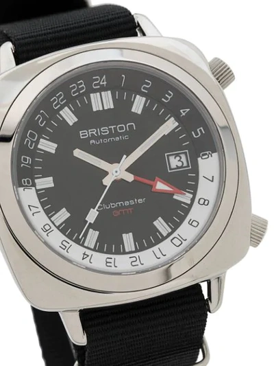Shop Briston Watches Clubmaster Gmt Traveller Steel Watch In Black