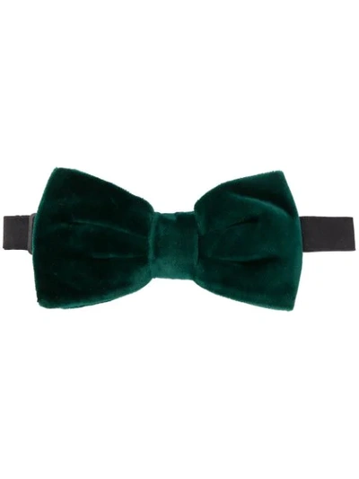 Shop Dolce & Gabbana Velvet Bow Tie In Green