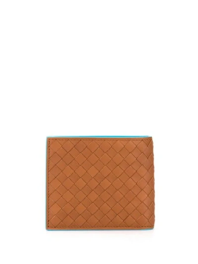 Shop Bottega Veneta Intrecciato Bi-fold Wallet In Brown