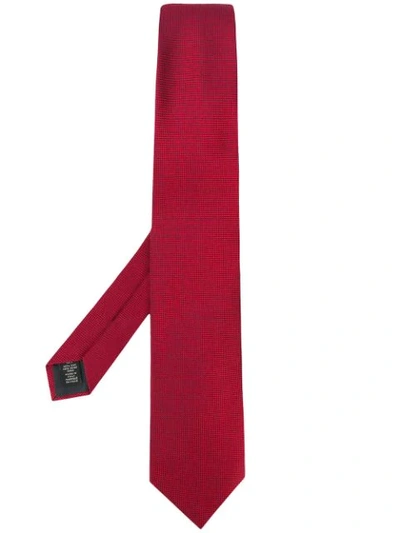 Shop Ermenegildo Zegna Micro Geometric Pattern Tie In Red