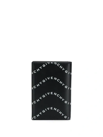 Shop Givenchy Logo Wave Print Cardholder In Black