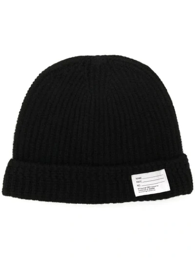 Shop Visvim Ribbed Knit Beanie In Black