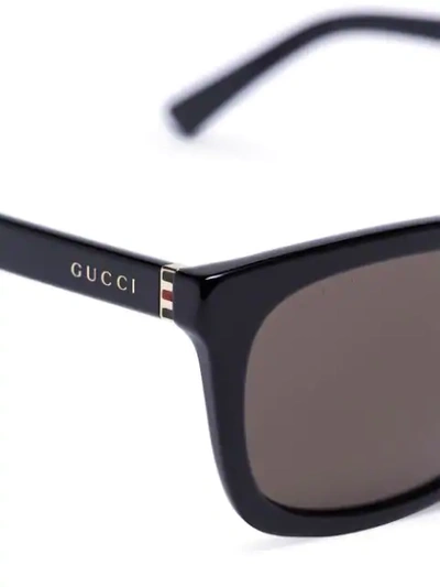 Shop Gucci Black Wide Rim Sunglasses