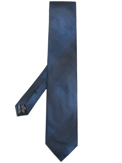 Shop Tom Ford Gradient Patterned Tie In Blue