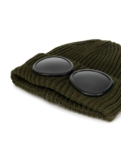 Shop C.p. Company Ribbed Beanie Hat In Green
