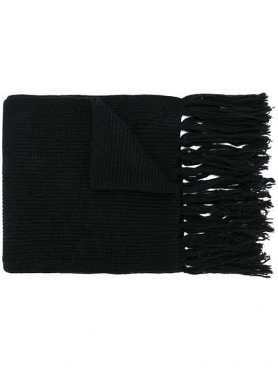 Shop Ami Alexandre Mattiussi Fisherman's Rib Scarf In Black