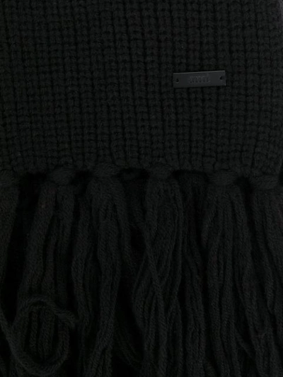 Shop Ami Alexandre Mattiussi Fisherman's Rib Scarf In Black