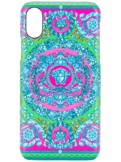 VERSACE BAROQUE PRINT PHONE CASE - 蓝色