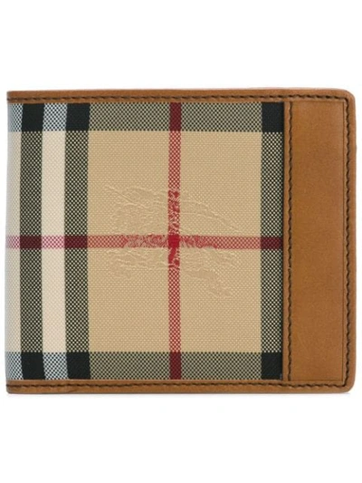 Shop Burberry House Check Small Wallet - Brown