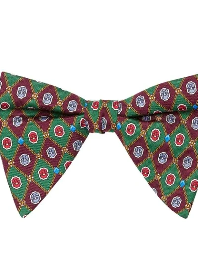 Shop Gucci Silk Bow Tie In Green