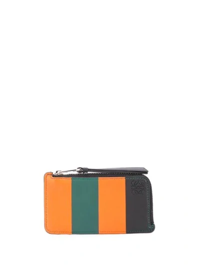 Shop Loewe Striped Cardholder Wallet In Multicolour