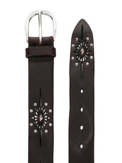 Shop Orciani Studded Style Belt - Brown