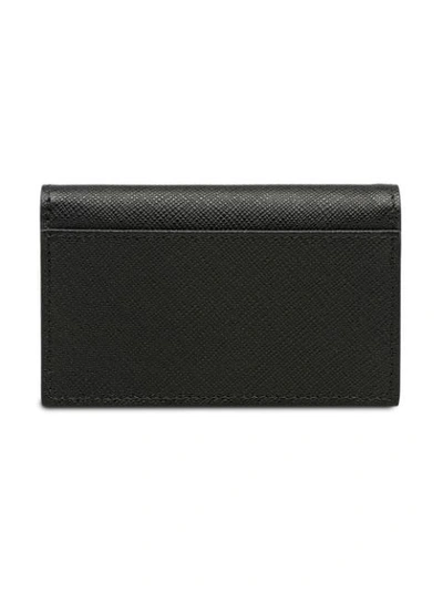 Shop Prada Logo Cardholder In Black