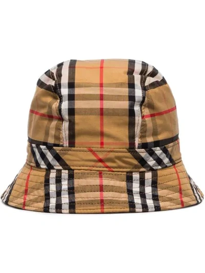 Shop Burberry Vintage Check Bucket Hat In Yellow