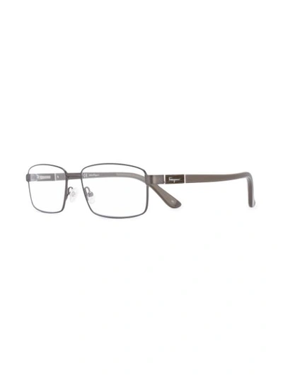 Shop Ferragamo Salvatore  Eyewear Brille Mit Eckigem Gestell - Nude