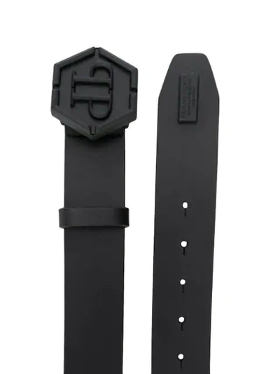 Shop Philipp Plein Logo Print Belt In Black