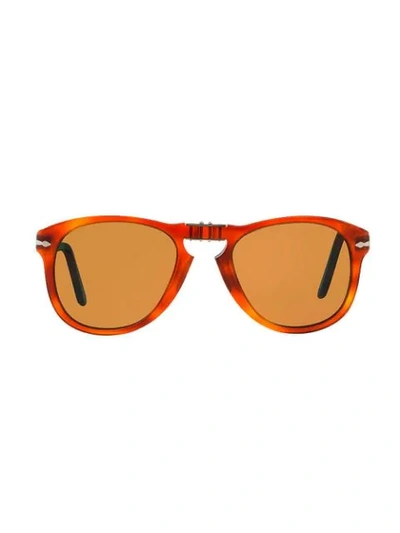 Shop Persol Folding Aviator Frame Sunglasses