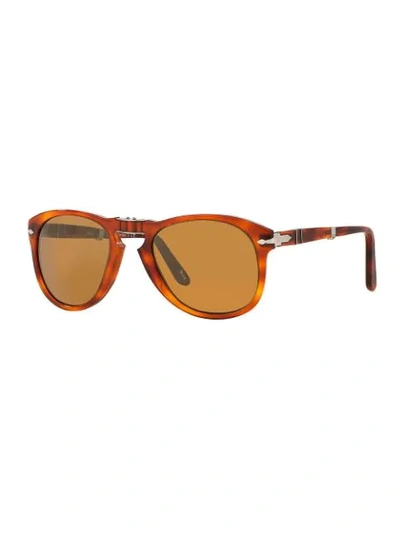 Shop Persol Folding Aviator Frame Sunglasses