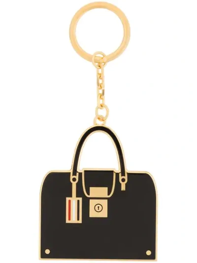 Shop Thom Browne Handbag Keyring In Black