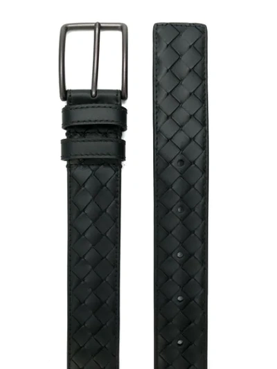 Shop Bottega Veneta Intrecciato Weave Belt In Black