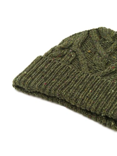 Shop Thom Browne Aran Cable Hat In 350 Green