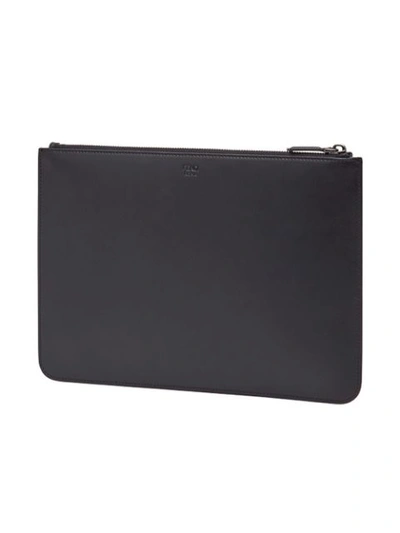 Shop Fendi Embroidered Slim Pouch In Black