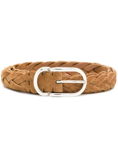 Shop Brunello Cucinelli Braided Belt In Neutrals