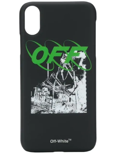 OFF-WHITE IPHONE XR GRAPHIC PRINT CASE - 黑色