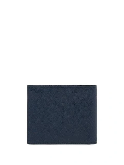Shop Prada Saffiano-portemonnaie Mit Streifen In Blue