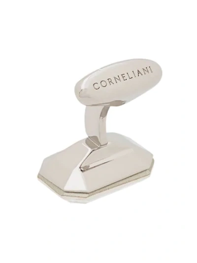 Shop Corneliani Classic Octagonal Cufflinks In Silver