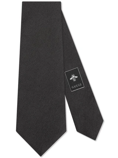 Shop Gucci Bee Underknot Tie In Black