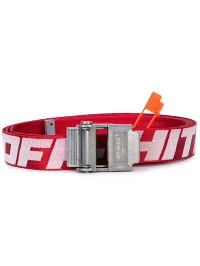 OFF-WHITE INDUSTRIAL LOGO PRINT BELT - 红色