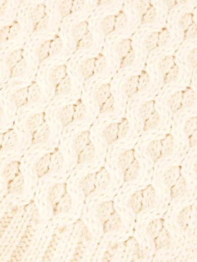 Shop Sunspel Cable Knit Scarf In White