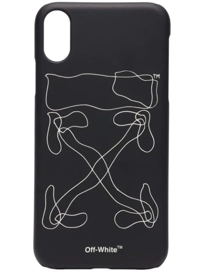 OFF-WHITE BLACK ARROW SCRIBBLE IPHONE XR COVER - 黑色