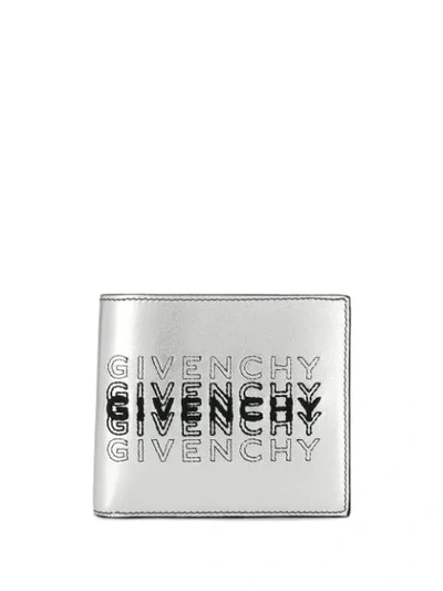 Shop Givenchy Logo Shading Bi-fold Wallet In 040 Silver