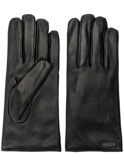 Shop Dolce & Gabbana Logo Patch Gloves In Black