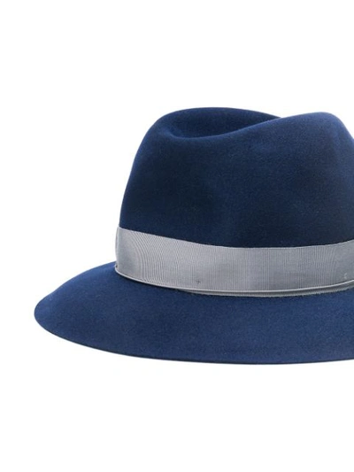 Shop Borsalino Contrast Strap Hat - Blue