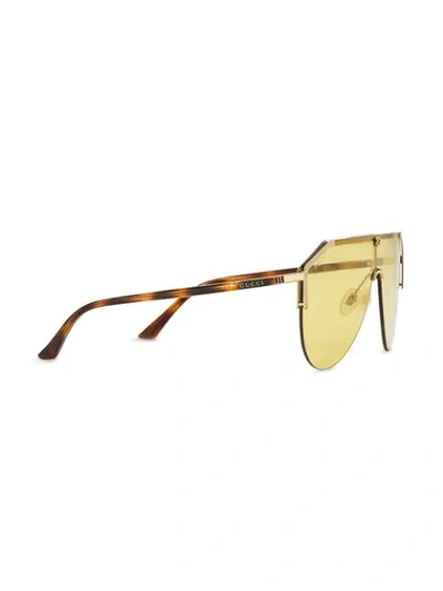 Shop Gucci 'mask' Oversized-sonnenbrille In Silver