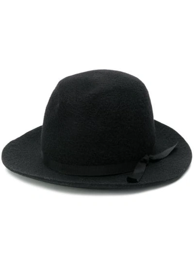 Shop Yohji Yamamoto Bow Ribbon Hat In Black