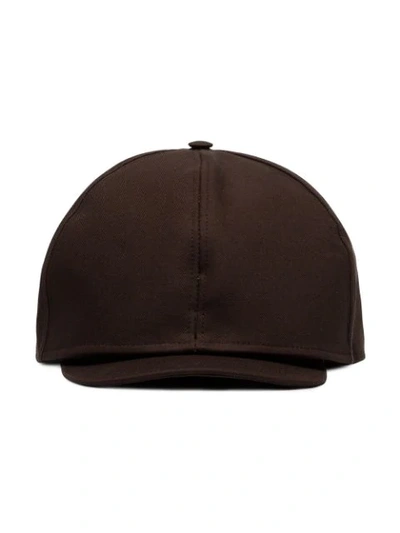Shop Raf Simons Large Double Cap In Brown