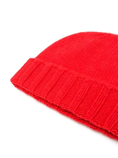 Shop Drumohr Knitted Beanie Hat - Red