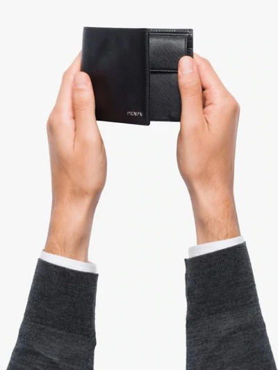Shop Prada Open Fold Wallet In Black