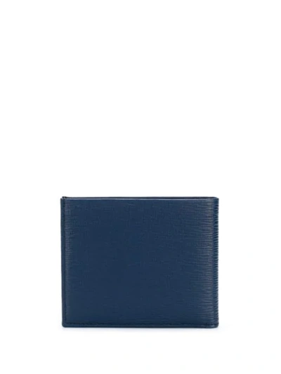 Shop Ferragamo Double Gancio Bi-fold Wallet In Blue