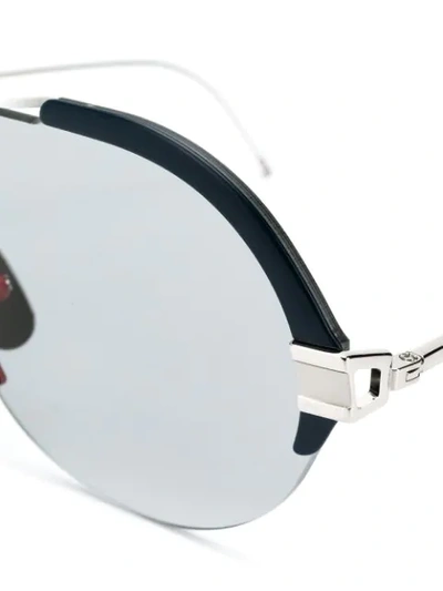 Shop Thom Browne Tbs811 Mask-frame Sunglasses In Silver
