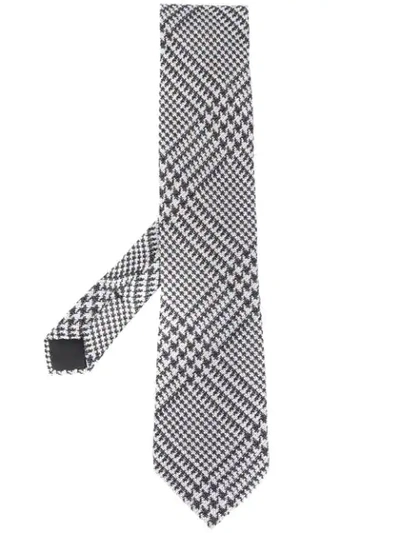 TOM FORD HOUNDSTOOTH PRINT TIE - 黑色